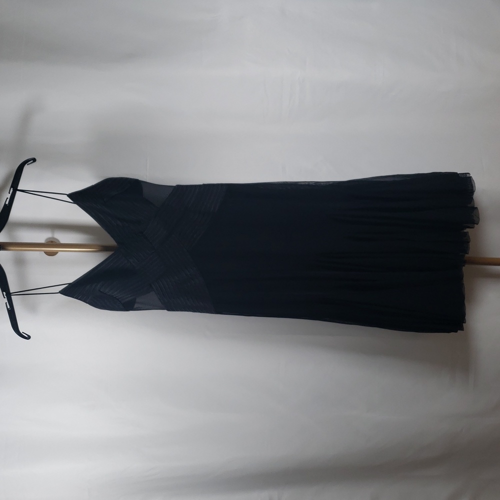 Cache Vintage Black Spaghetti Strap Mesh‎ Panels Dress SZ 6